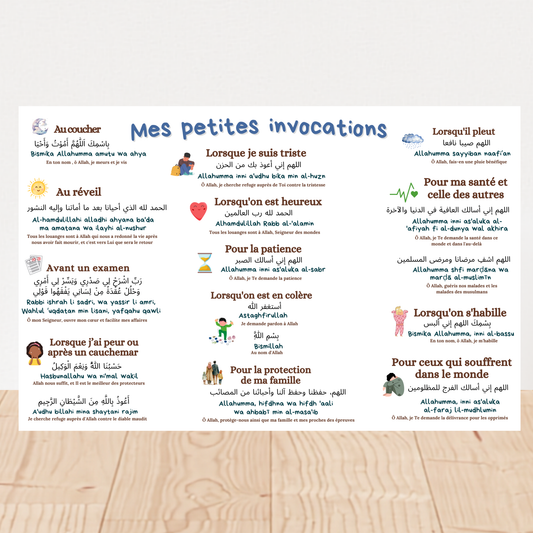 Mes petites invocations – Affiche éducative islamique