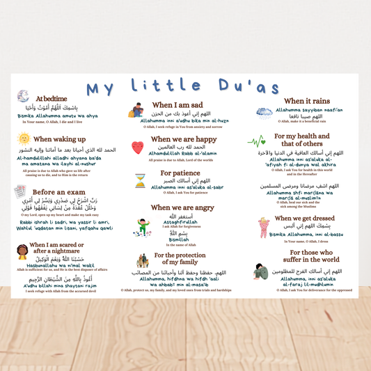 Mes petites invocations – Affiche éducative islamique