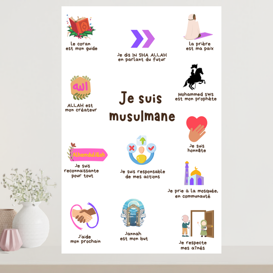 Je suis musulmane – Affiche éducative islamique