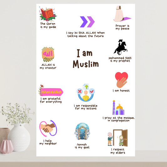 Je suis musulmane – Affiche éducative islamique