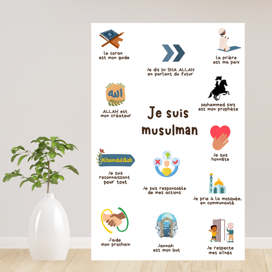 Je suis musulman – Affiche éducative islamique