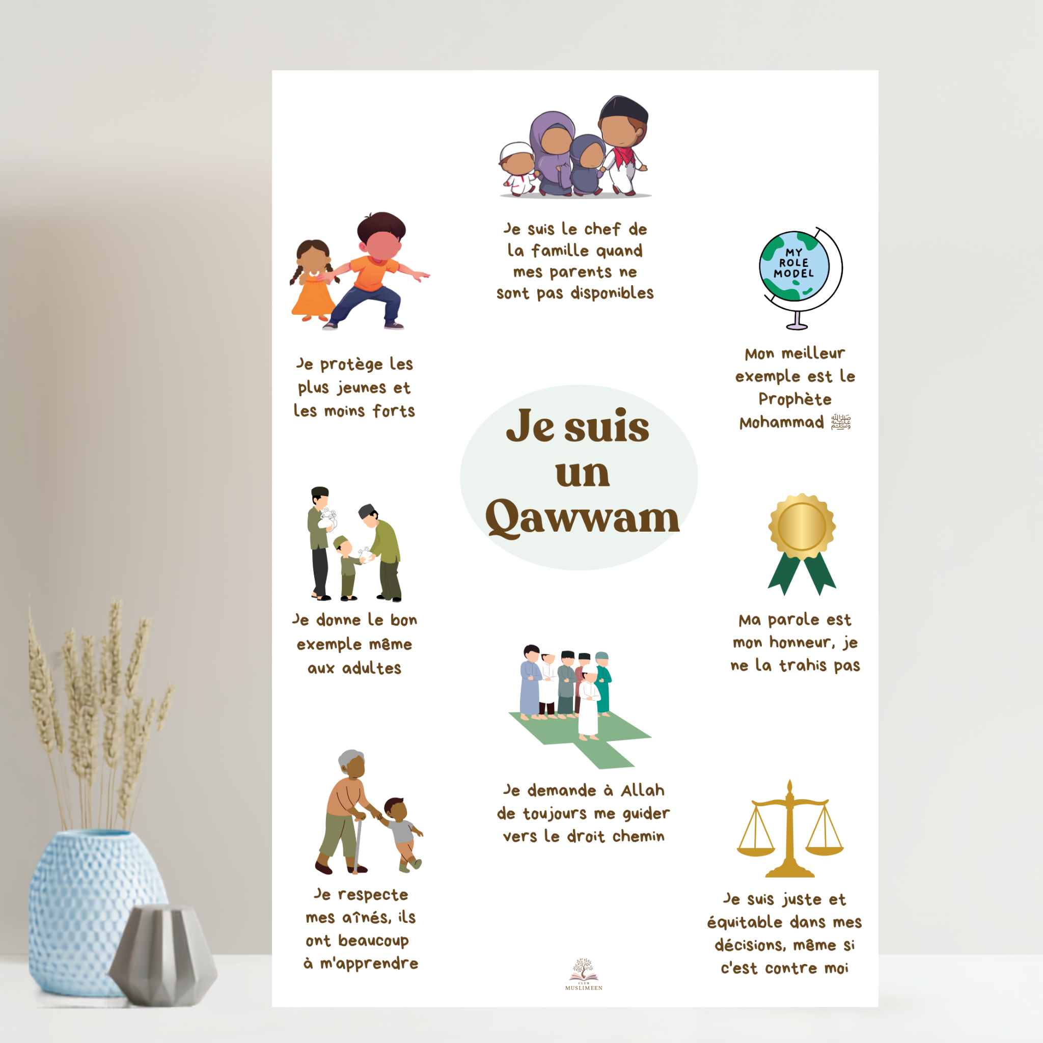 Je suis un Qawwam : Affiche éducative islamique