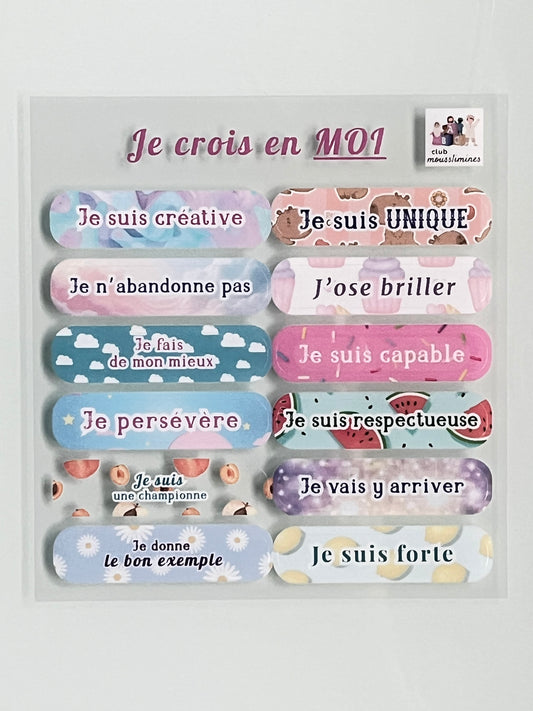 Autocollants « Je crois en moi » – Affirmations positives